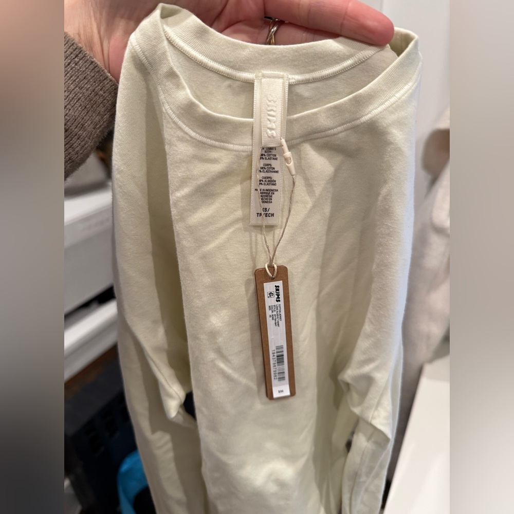 SKIMS Cotton Jersey Long Sleeve Tee | XS | Bone